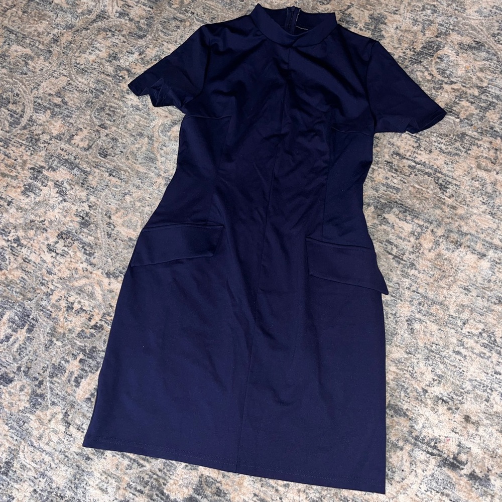 Navy Mini Dress with Pockets